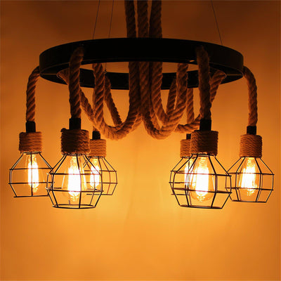 Ravoriel Chandelier Hemp Rope Industrial