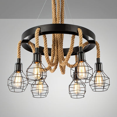 Ravoriel Chandelier Hemp Rope Industrial