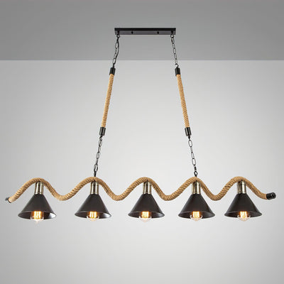 Canisaria Chandelier Hemp Rope Industrial Wave