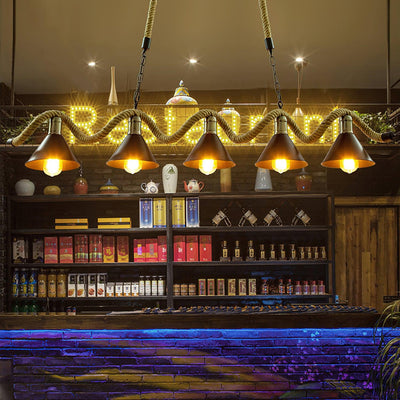 Canisaria Chandelier Hemp Rope Industrial Wave