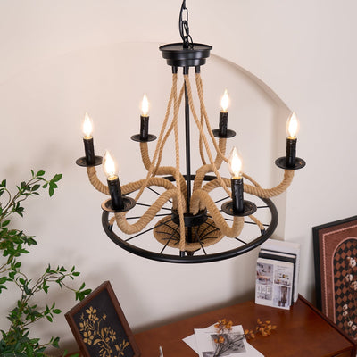 Ariiella Chandelier Hemp Rope Large Wheel