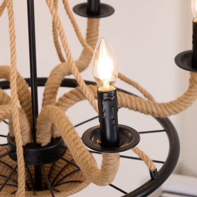 Ariiella Chandelier Hemp Rope Large Wheel
