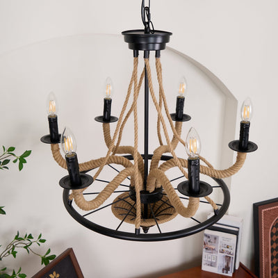 Ariiella Chandelier Hemp Rope Large Wheel