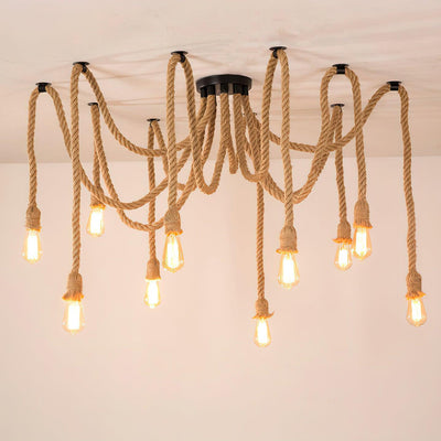 Arianissa Chandelier Hemp Rope Industrial Retro