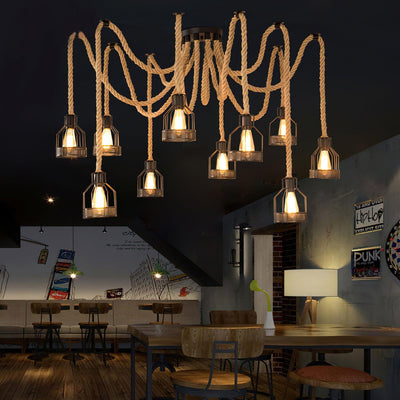 Arianissa Chandelier Hemp Rope Industrial Retro