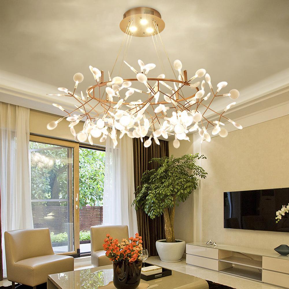 Auroreon Chandelier Rose Gold Firefly LED Branch