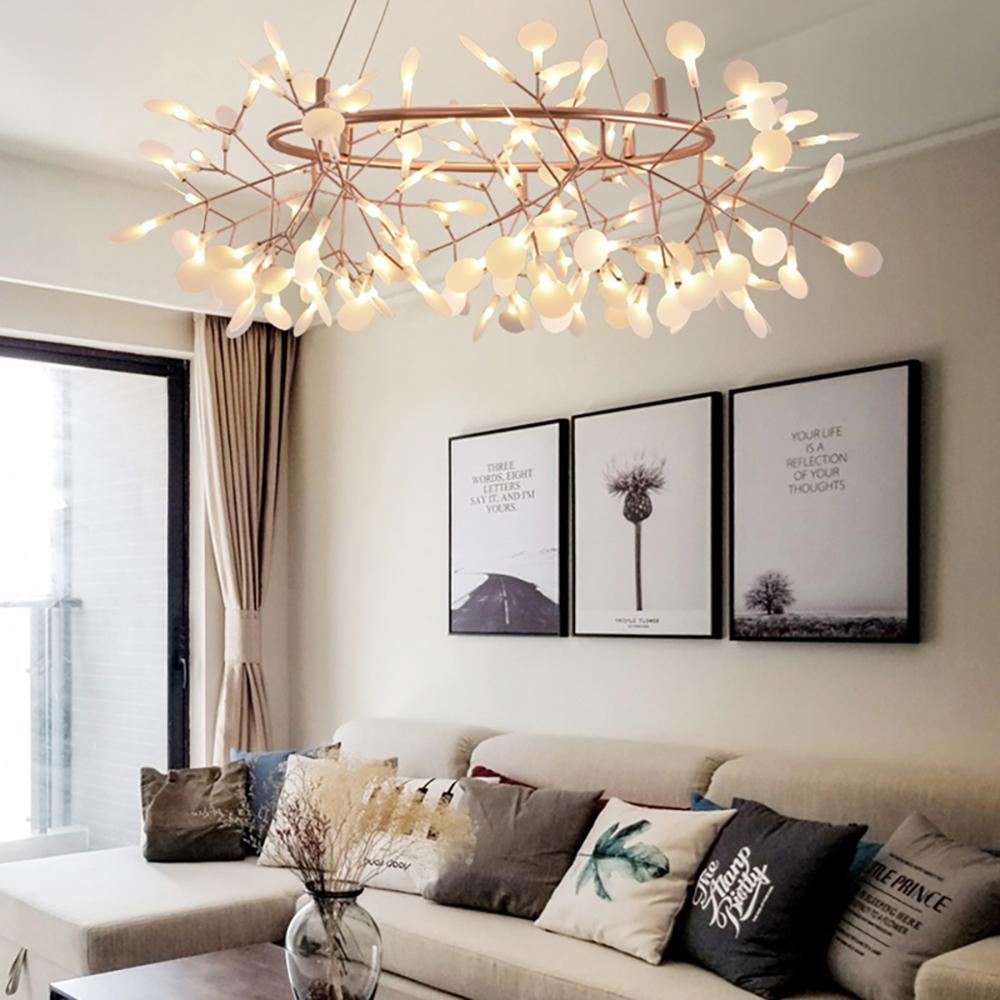 Auroreon Chandelier Rose Gold Firefly LED Branch