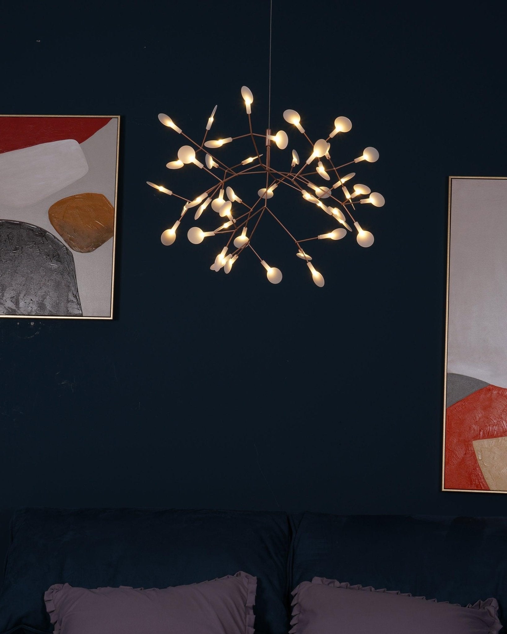Auroreon Chandelier Rose Gold Firefly LED Branch