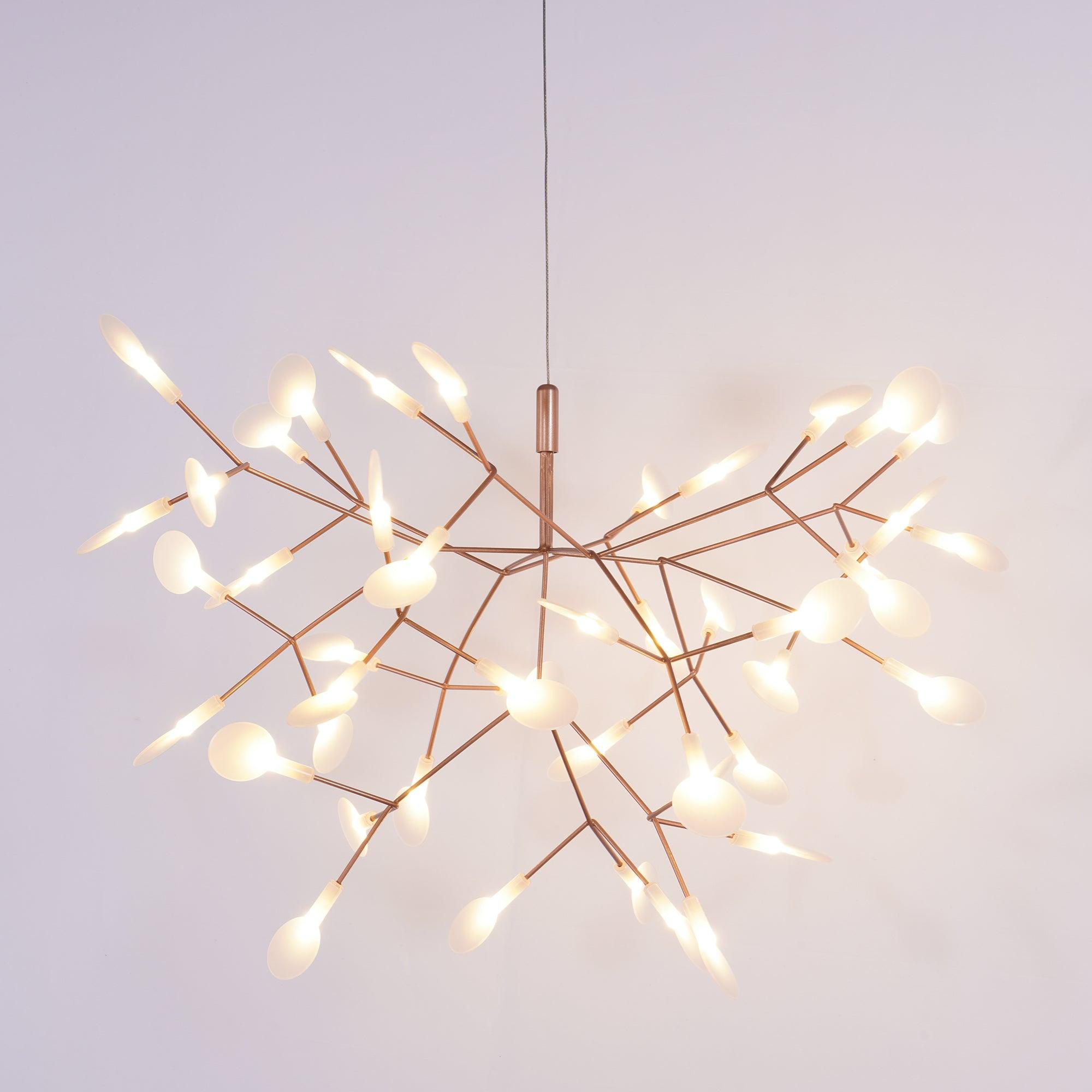 Auroreon Chandelier Rose Gold Firefly LED Branch