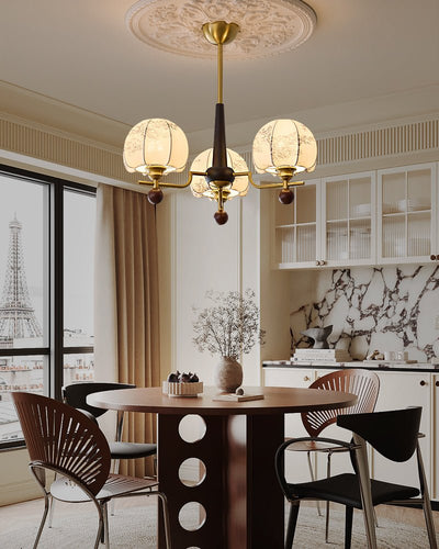 Acarira Premium Nordic Art Bloom Wood Fabric Chandelier