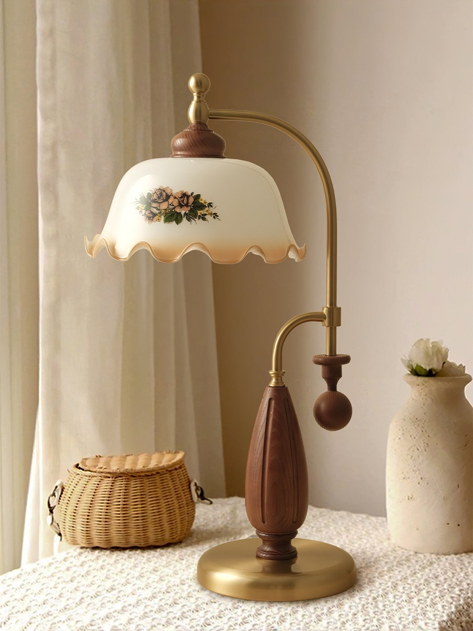 Sylorette Wood Vintage Table Lamp