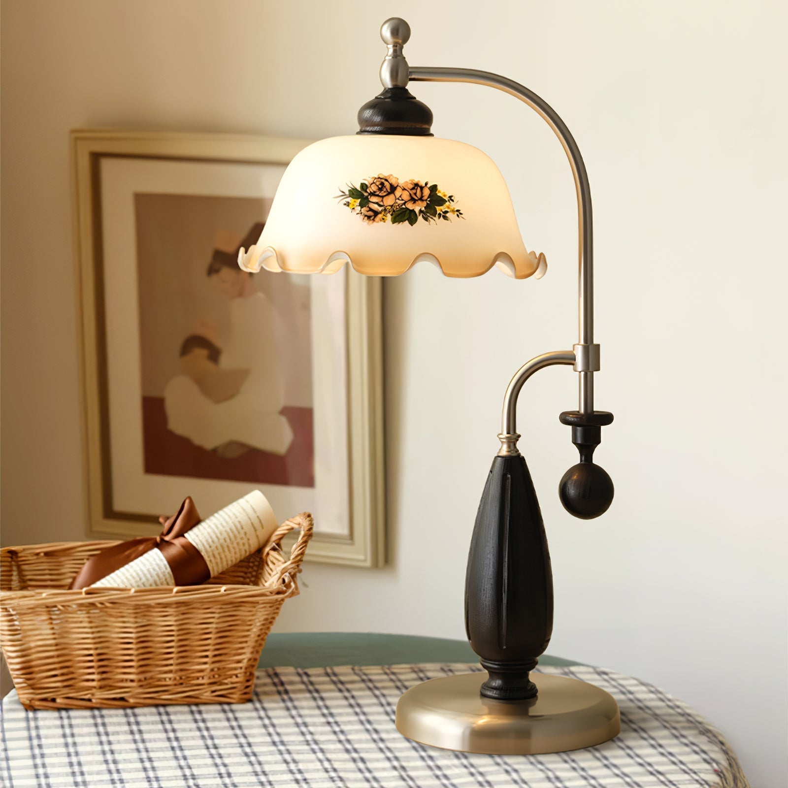 Sylorette Wood Vintage Table Lamp