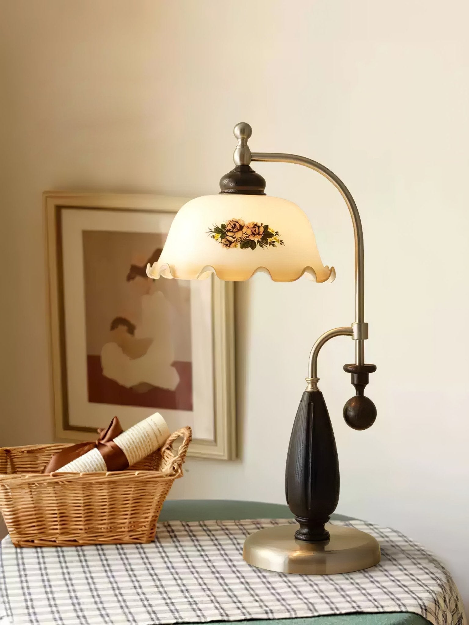 Sylorette Wood Vintage Table Lamp