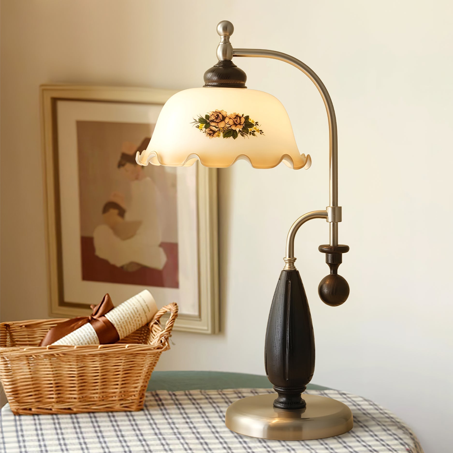 Sylorette Wood Vintage Table Lamp
