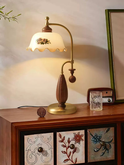 Sylorette Wood Vintage Table Lamp