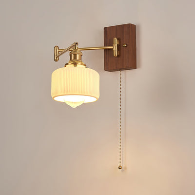Umeris Elegance Vintage Walnut Wall Lamp