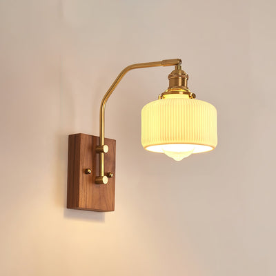 Umeris Elegance Vintage Walnut Wall Lamp