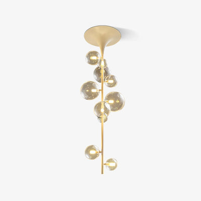 Celeina Pendant Light Brass Glass Cascading for Hallway