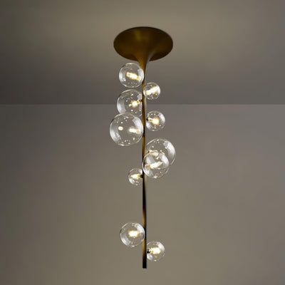 Celeina Pendant Light Brass Glass Cascading for Hallway