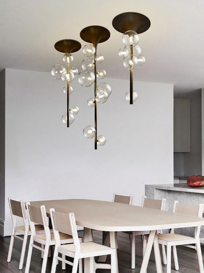 Celeina Pendant Light Brass Glass Cascading for Hallway