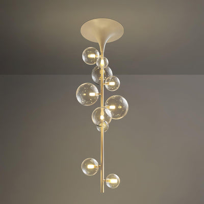 Celeina Pendant Light Brass Glass Cascading for Hallway