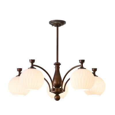 Vaslen Chandelier Orb Frosted Vintage