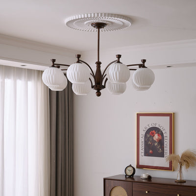 Vaslen Chandelier Orb Frosted Vintage
