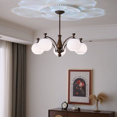 Vaslen Chandelier Orb Frosted Vintage