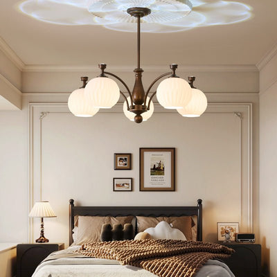 Vaslen Chandelier Orb Frosted Vintage