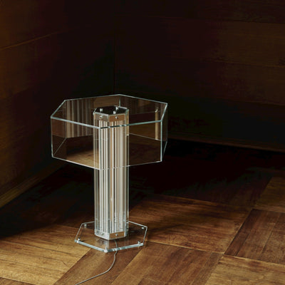 Hexagonal Glass Table Lamp