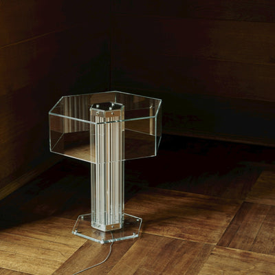 Hexagonal Glass Table Lamp