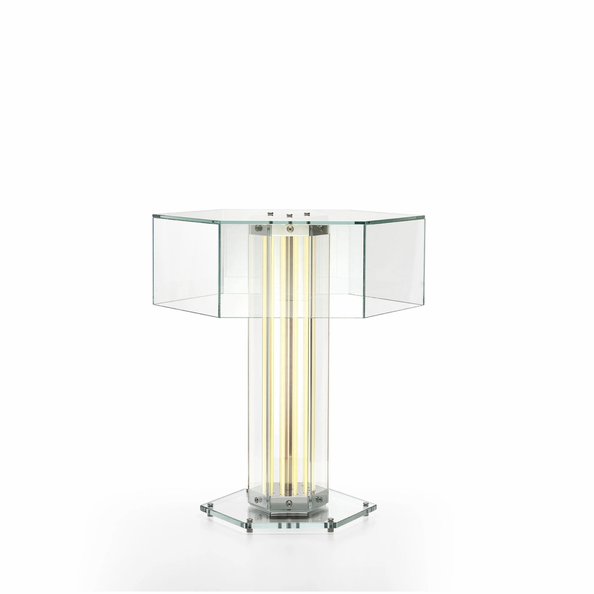 Hexagonal Glass Table Lamp