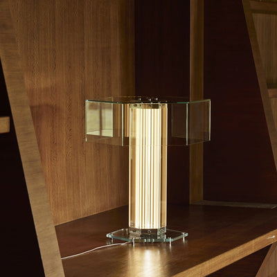 Hexagonal Glass Table Lamp