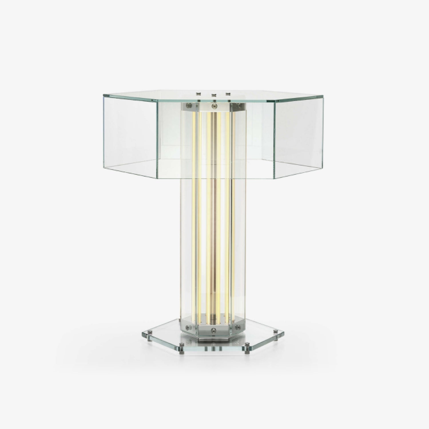 Hexagonal Glass Table Lamp