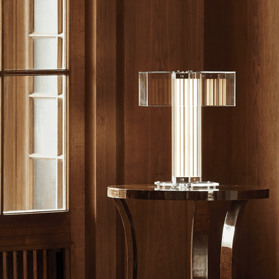 Hexagonal Glass Table Lamp