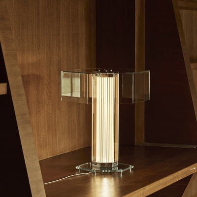 Hexagonal Glass Table Lamp