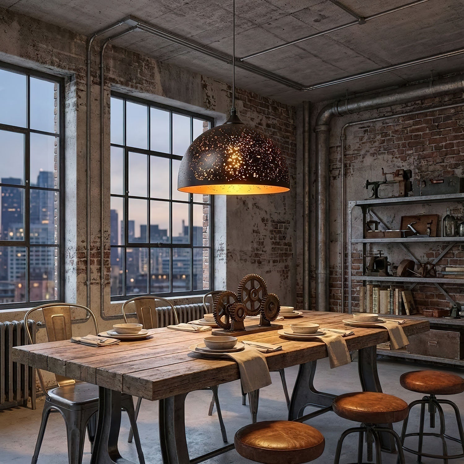 Calania Hollow Industrial Pendant Lamp