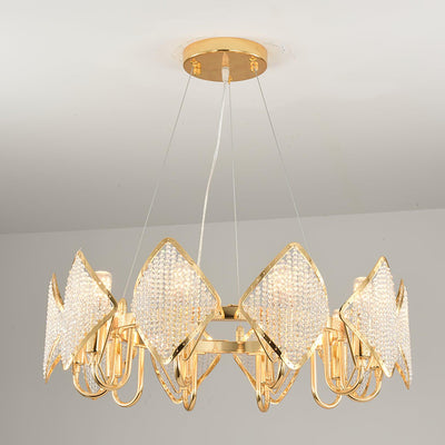 Cyrirena Chandelier Crystal Leaf Double-Tier