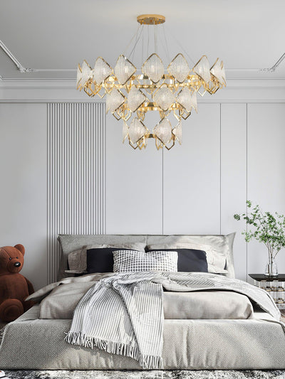 Cyrirena Chandelier Crystal Leaf Double-Tier