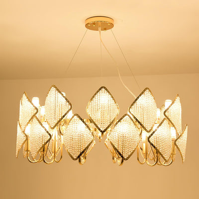 Cyrirena Chandelier Crystal Leaf Double-Tier
