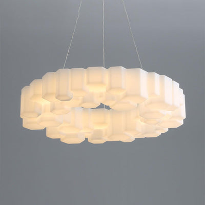 Lioreiel Chandelier Honeycomb Glossy White Polycarbonate