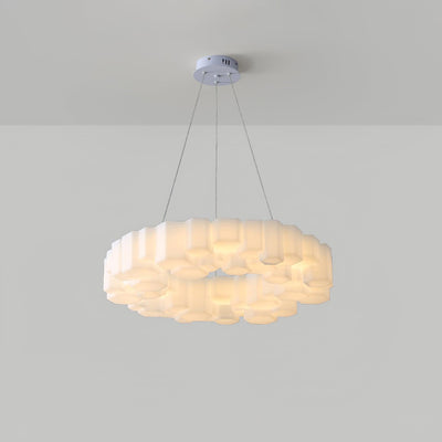 Lioreiel Chandelier Honeycomb Glossy White Polycarbonate