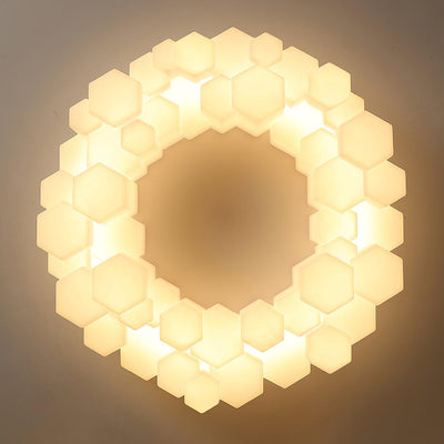 Lioreiel Chandelier Honeycomb Glossy White Polycarbonate