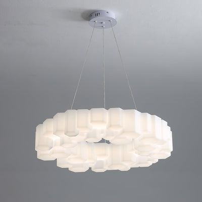 Lioreiel Chandelier Honeycomb Glossy White Polycarbonate