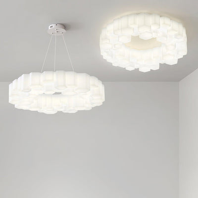 Lioreiel Chandelier Honeycomb Glossy White Polycarbonate