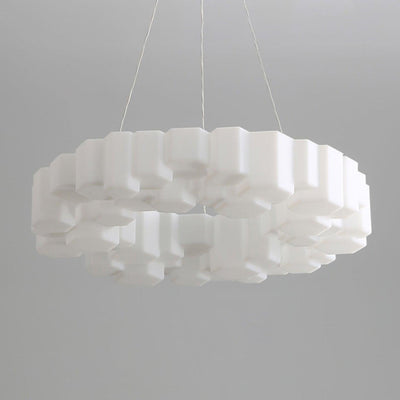 Lioreiel Chandelier Honeycomb Glossy White Polycarbonate