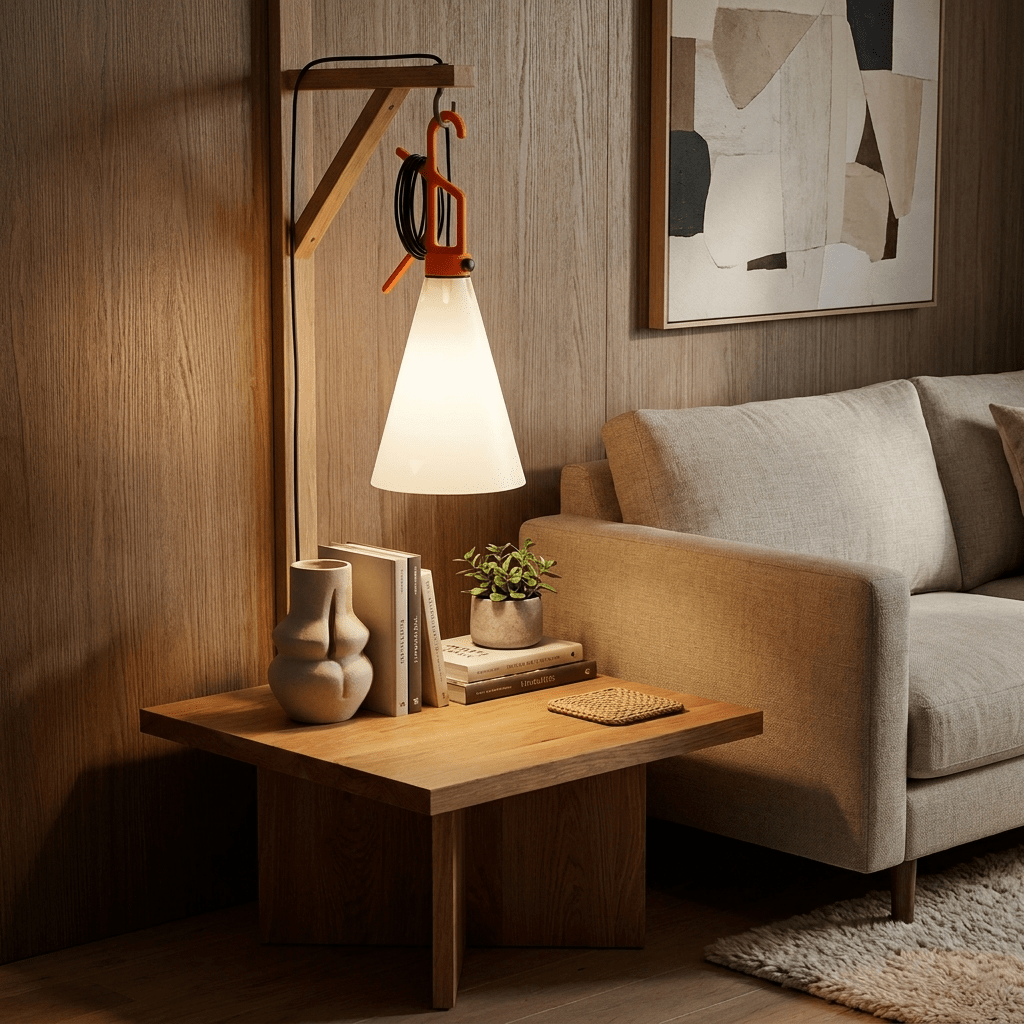 Hook Handle Cone Lamp