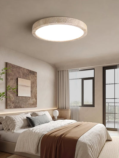 Cal Minimalist Travertine Ceiling Light