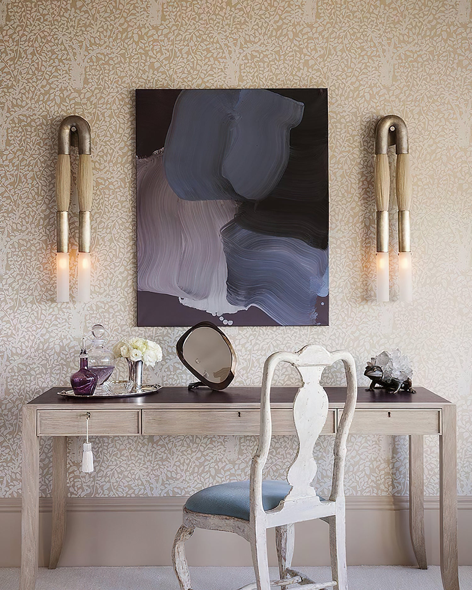 Aurelielle Wall Lamp Horsehair Brass