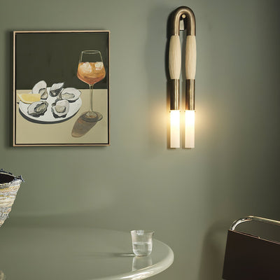 Lustra Wall Lamp Horsehair Glass Brass - Neutral Decor